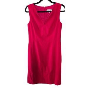 Beth Bowley Red Sleeveless Cocktail Shift Dress Size 6 Western Colorful Luxury
